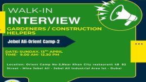Orient Irrigation Services Walk in Interview in Dubai 2025: Dates, Venues, and Key Details