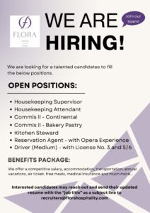 Flora Hospitality Job In Dubai 2025: Dates, Venues, and Key Details