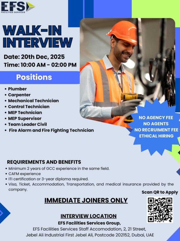 Unlock Your Career in Dubai: EFS Facilities Services Group Walk-In Interview on December 20, 2025