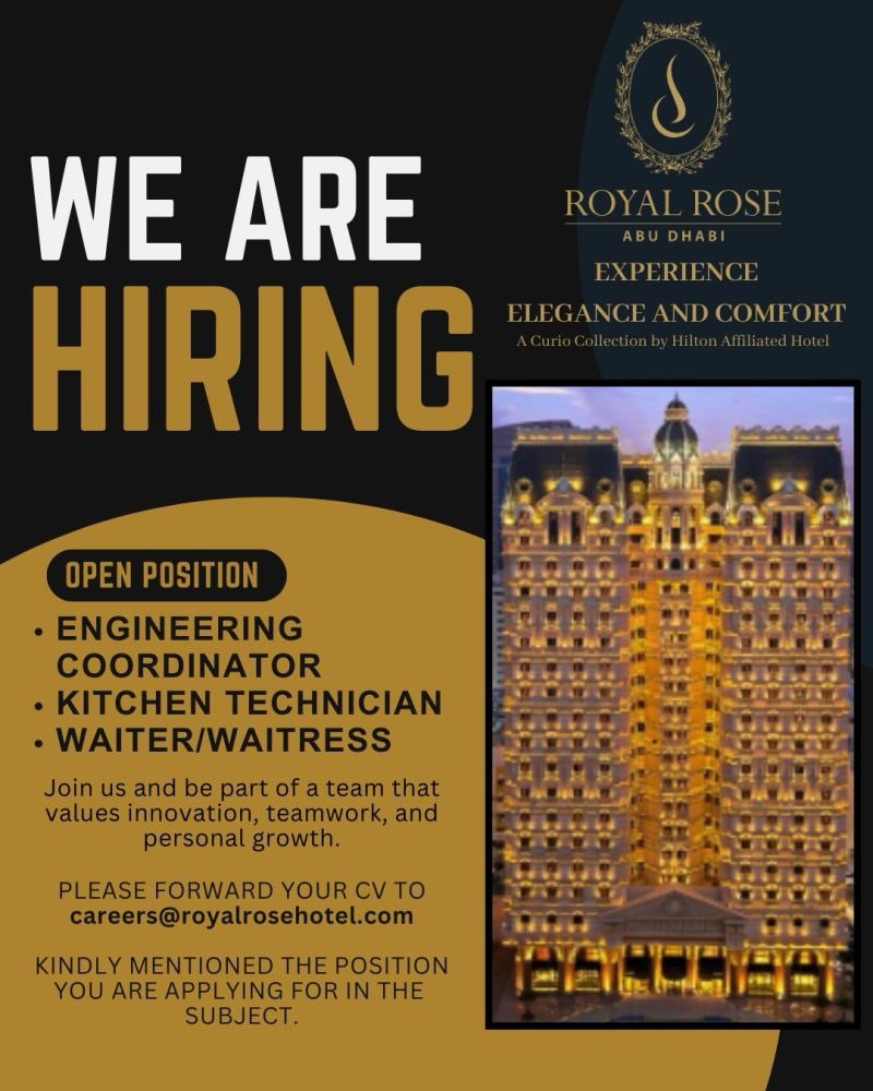 Royal Rose hotel vacancy 2025: Dates, Venues, and Key Details