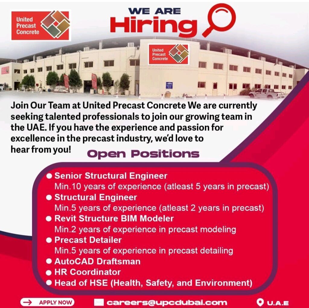 United Precast Concrete Vacancy  in UAE 2025: Dates, Venues, and Key Details