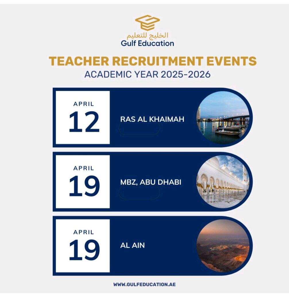 Gulf Education Vacancy in UAE 2025: Dates, Venues, and Key Details
