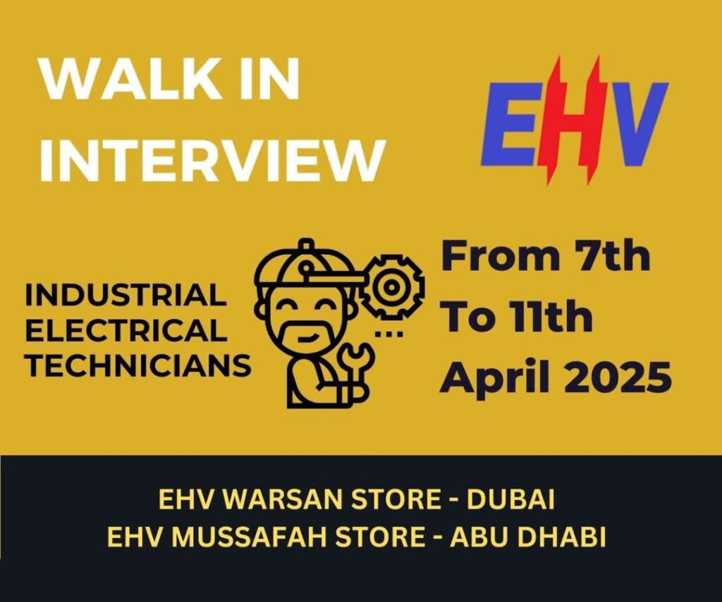 EHVEMC Careers Walk in Interview in Dubai & Abu Dhabi 2025: Dates, Venues, and Key Details