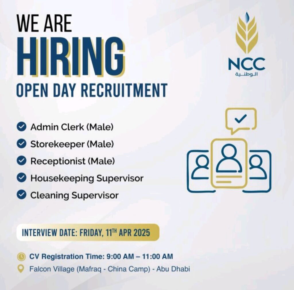 NCC Holding Walk in Interview in Abu Dhabi 2025: Dates, Venues, and Key Details