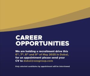 Ozo Group Walk in Interview in Dubai 2025: Dates, Venues, and Key Details