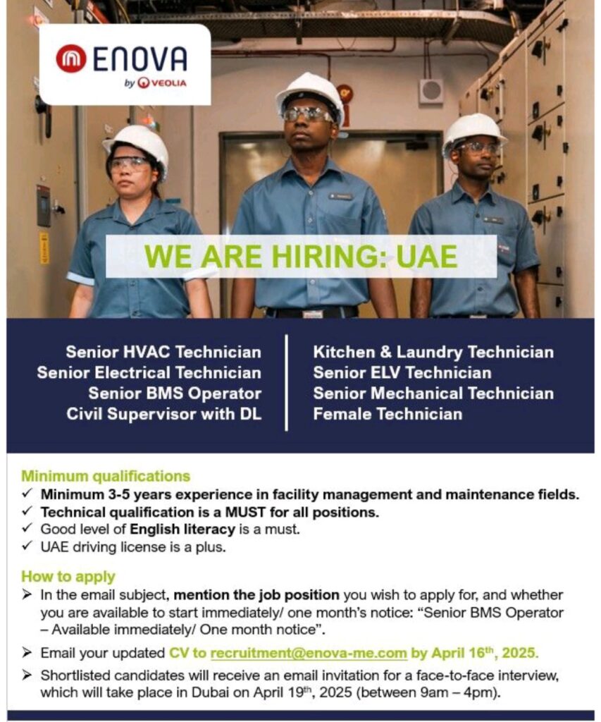 Enova Facilities Management Jobs