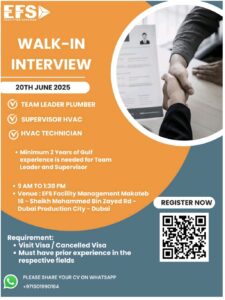 EFS facility management company Hiring 2025: Dates, Venues, and Key Details