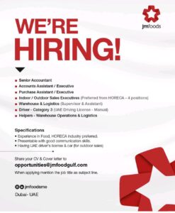 JM Foods Recruitments in Dubai 2025: Dates, Venues, and Key Details