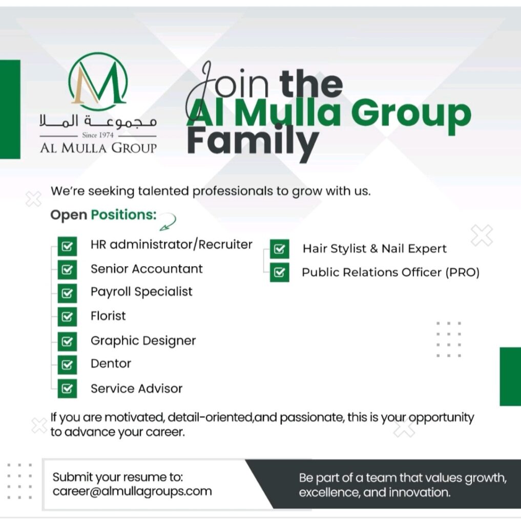 Al Mulla Group Careers 2025- Free Recruitment-2025