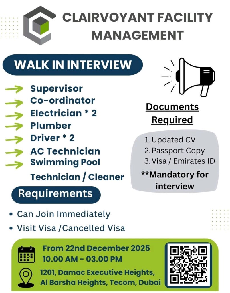 Join Clairvoyant Facility Management: Walk-In Interviews This December 2025