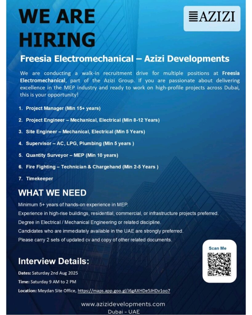 Freesia Electromechanical Walk-In Drive in Dubai 2025