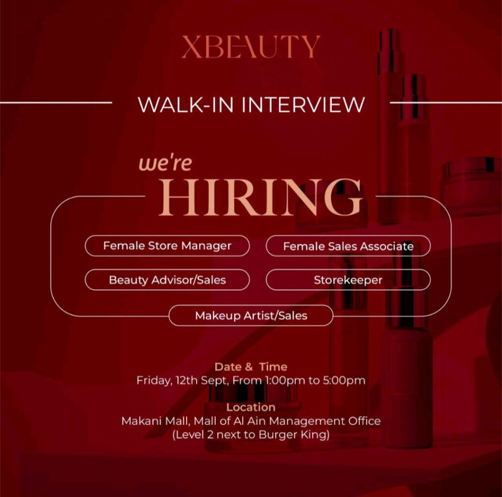 XBeauty Walk-In Interview in Al Ain: Your Gateway to a Beauty Career