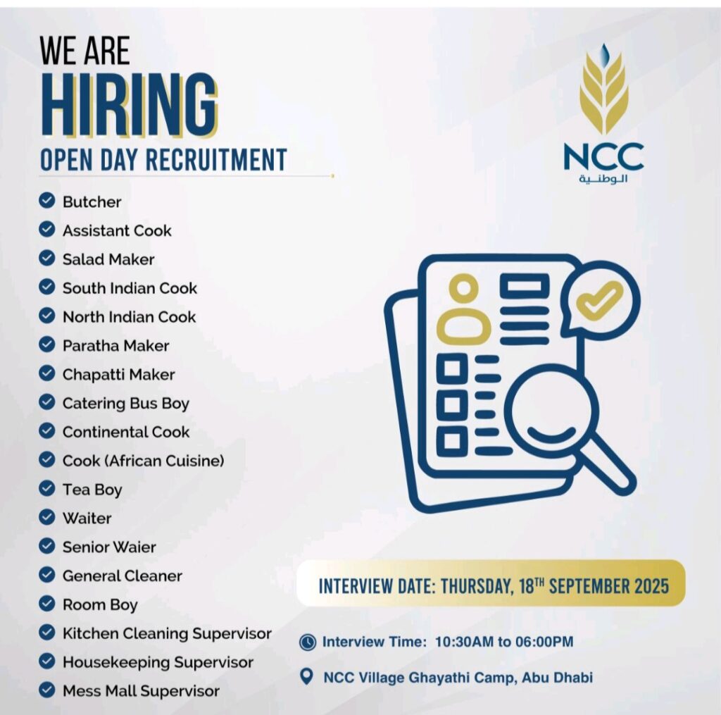 Land Your Next Job in Abu Dhabi: NCC Middle East Hosts Open Day Recruitment on September 18th