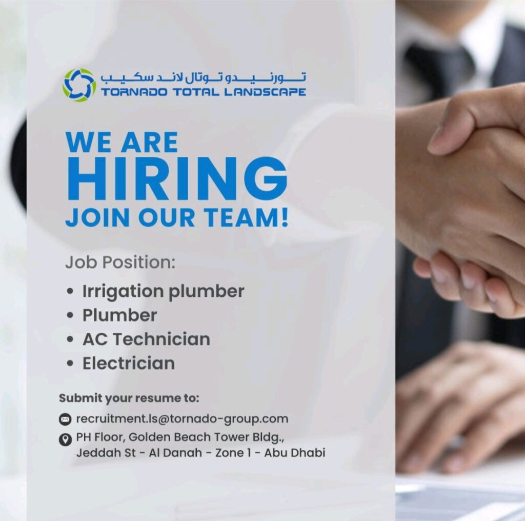 Land Your Dream Technician Job in the UAE: Tornado Total Landscape is Hiring!