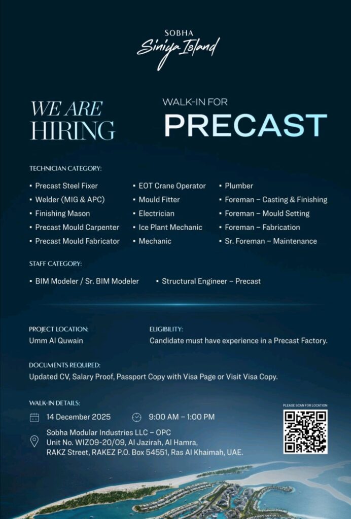 Secure Your Career at Sobha’s Siniya Island Project: Walk-in Interviews 2025