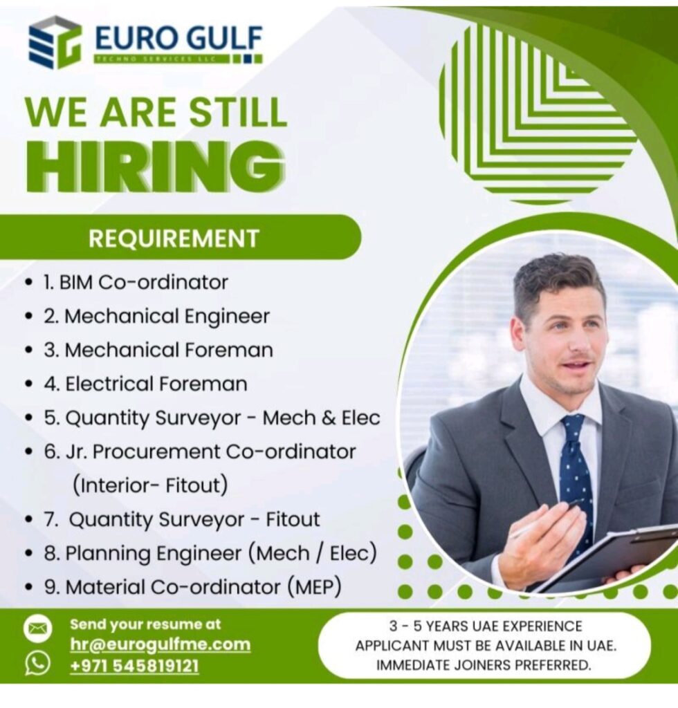 Euro Gulf Techno Services LLC is Hiring