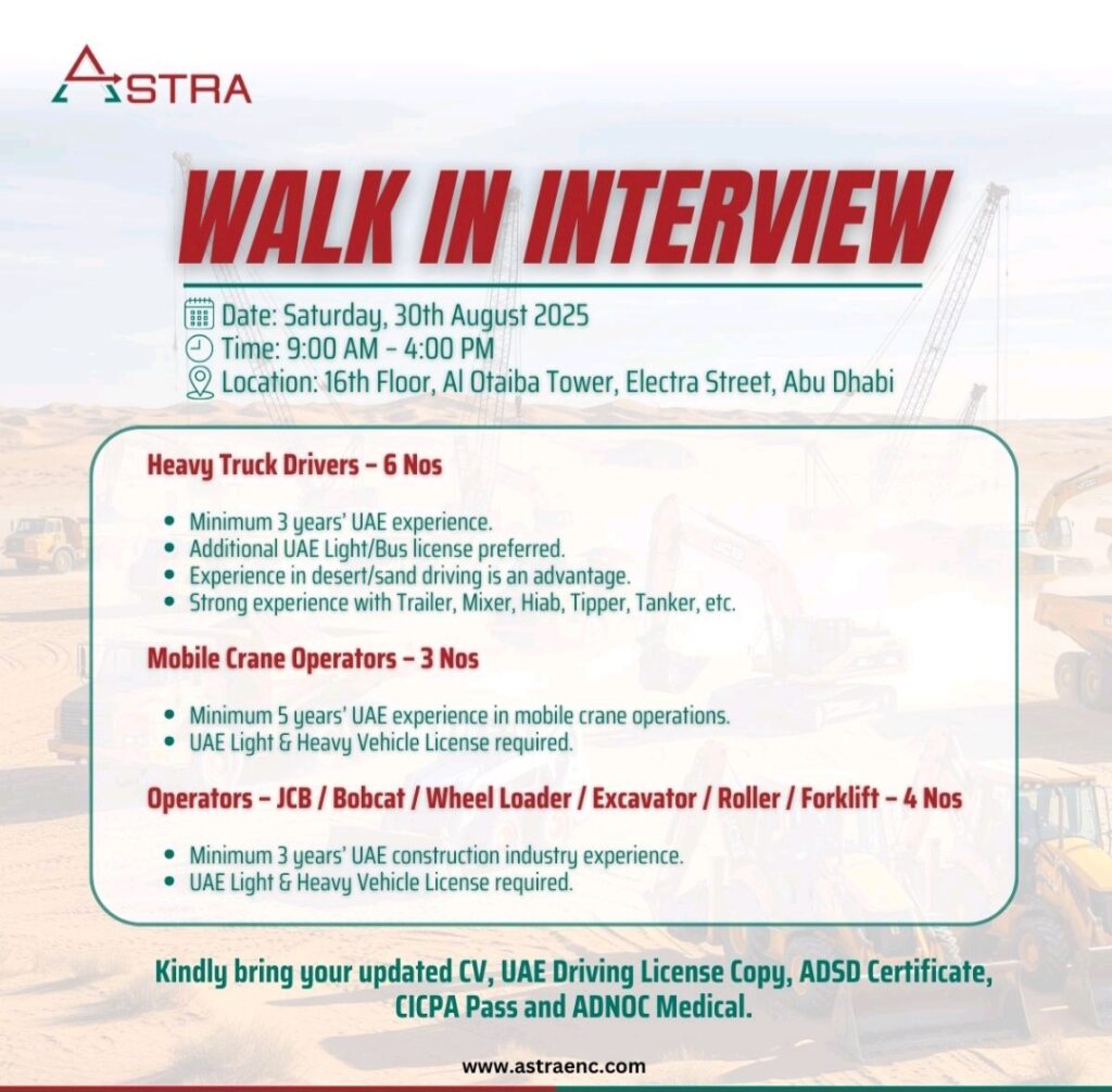ASTRA Engineering Walk-In Interview