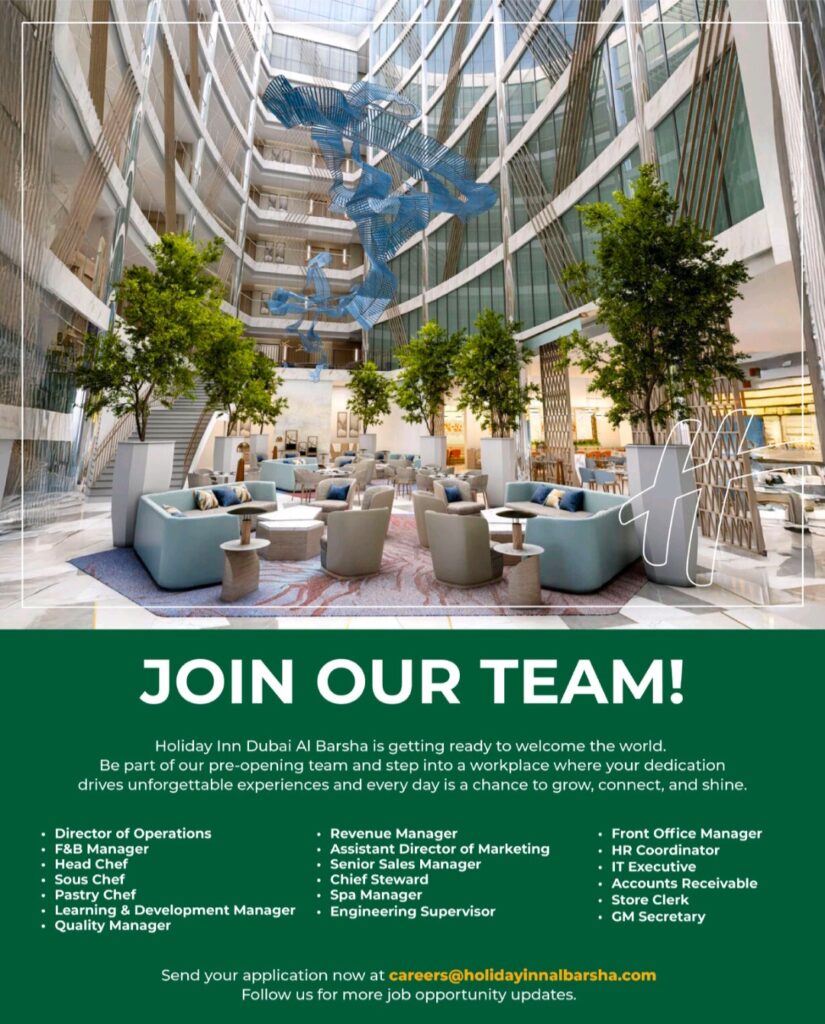 Launch Your Career in Luxury: Join the Pre-Opening Team at Holiday Inn Dubai Al Barsha