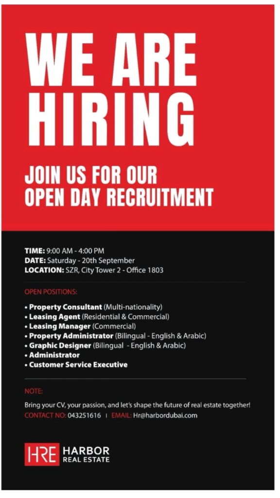 Join HRE Harbor at Our Open Day Recruitment in Dubai