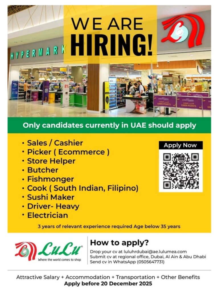 LuLu Group UAE Jobs 2025, LuLu career opportunities, LuLu hiring in Dubai, retail jobs in Abu Dhabi, LuLu Group vacancy, LuLu jobs with accommodation, apply for LuLu jobs, LuLu Group International careers, LuLu UAE recruitment, job vacancies at LuLu Hypermarket.