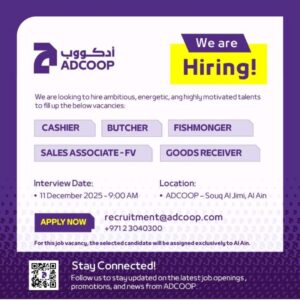 Exciting Job Openings at ADCOOP in Al Ain